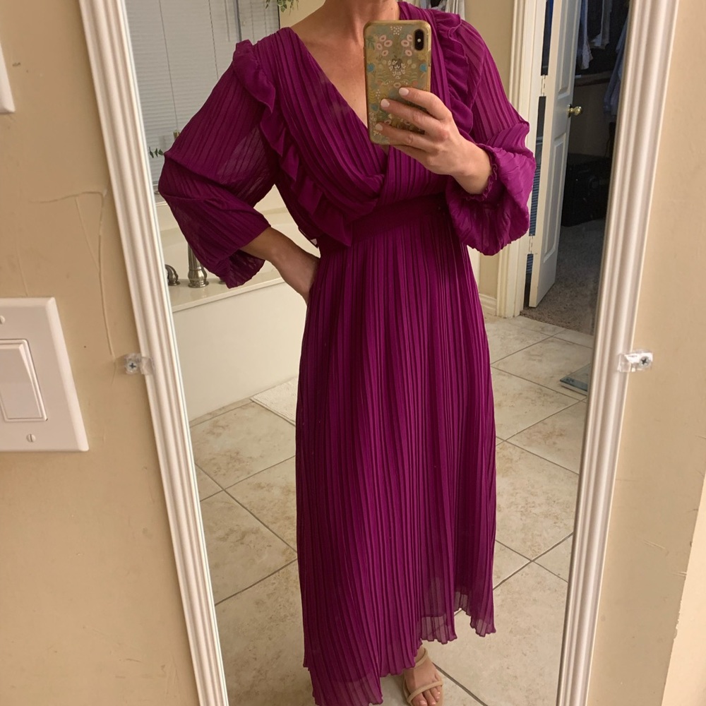 Magenta chiffon Zara dress